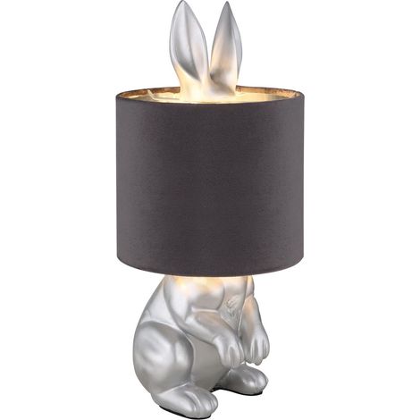 Globo - lámpara de mesa - RABBIT - plateado - plástico - Ø 18cm -