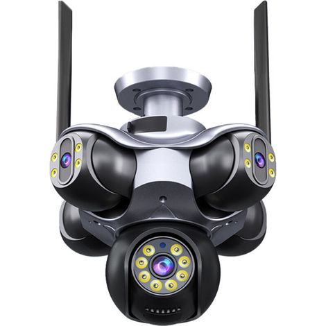 C50 5-Linsen-WLAN-Überwachungskamera – 5 simultane 20-MP-Ansichten, 355°-PTZ-Neigebereich, 20 m Infrarot-Nachtsicht, Zwei-Wege-Audio, Bewegungserkennung, Einbruchalarm, TF-Karten-/Cloud-Speicher für d