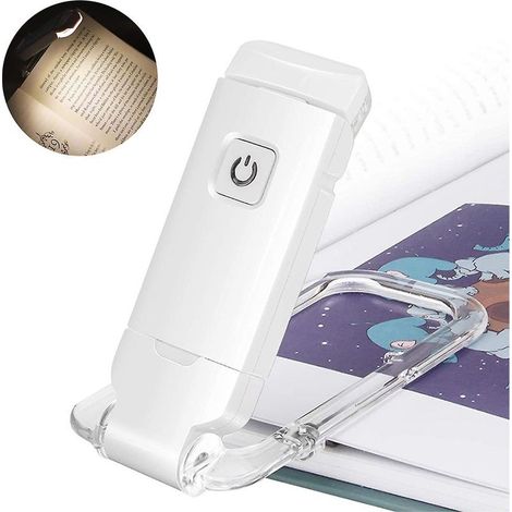 Wiederaufladbare USB-Buchlampe zum Lesen im Bett, einstellbare Helligkeit, LED-Leselampe zum Anklemmen, perfekt für sonnige Tage (1/5)