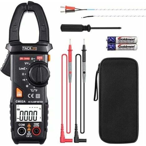 TACKLIFE Strommesszange, Amperemeter mit 6000 Counts, professionelles Digitalmultimeter mit automatischer NCV-Strommessung-CM02A (1/4)