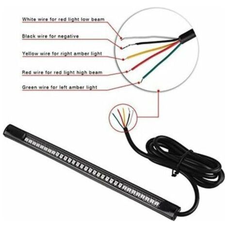 QORVA-48 Feux Stopoled pour Moto Voiture Vélo Feux Clignotant Bande de Lumière 12V-Fei Yu