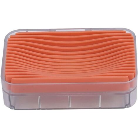Récipient à Savon Deux Tier Savon Douche Douche Doucher Coffret Boîte de Rangement Stick-on Manduet Mural monté avec des Trous de vidange pour Salle de Bain (Color : Orange)