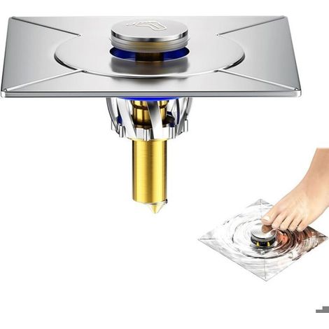 Bonde douche filtre cheveux amovible acier inoxydable anti-odeurs, diamètre 9,8-10 cm (1/4)