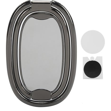 Support de téléphone magnétique avec anneau doigt rotatif à 360°, support voiture et poignée anti-chute - Noir (1/5)