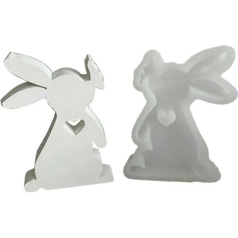 Moules à bougies, à résine époxy et à argile moules en fondant en forme d'animaux mignons moules en silicone en forme de 3D (1/4)