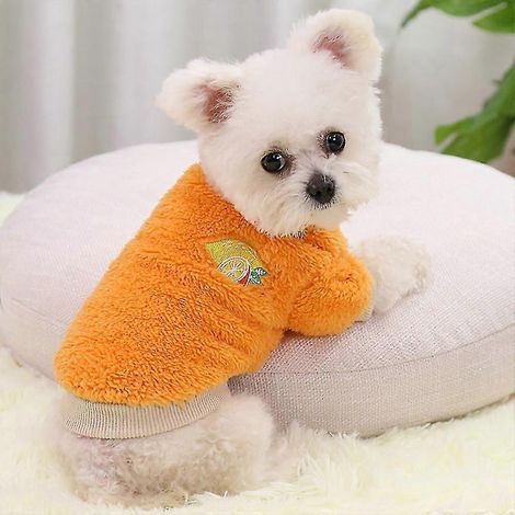 Fleece-Kleidung für Hunde, warmer Pullover, kleiner Mantel für Welpen und Hunde-XL-Orange