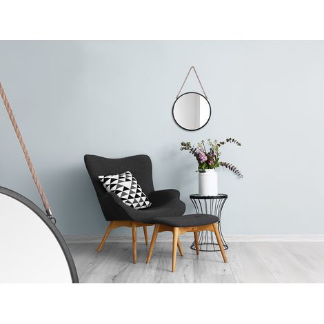 Schwarzer Metallspiegel TAIRA Ø40cm Wandspiegel zum Aufhängen (1/5)