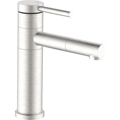 Mitigeur de lavabo avec bec orientable en acier inoxydable (1/2)