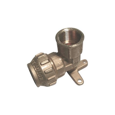 RACCORDO A GOMITO FEMMINA IN OTTONE CON FLANGIA- 1/2 x 20- TIEMM- pezzi 1