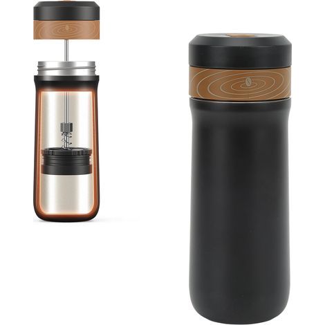 Cafetière à Piston Portable Isotherme en Acier Inoxydable pour Voyage avec Filtre à Café (1/5)