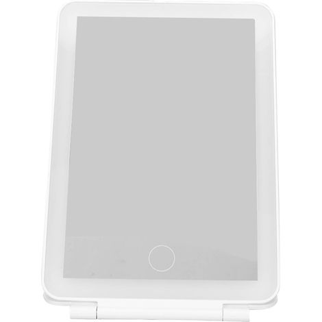 Miroir de maquillage lumineux, pliable, rechargeable et portable, mini miroir LED blanc, 3 couleurs et modes d'éclairage, idéal pour les voyages et la maison. (1/5)
