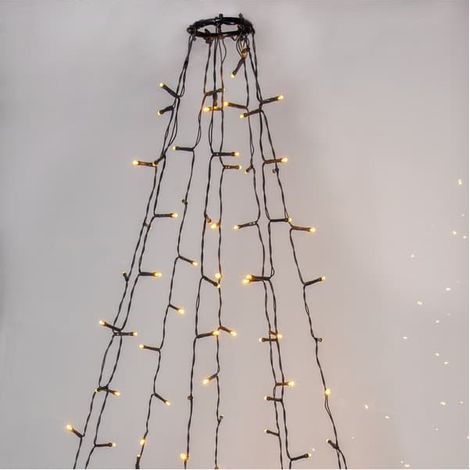 Guirlande lumineuse LED pour sapin de Noël, blanc chaud doré et vert (1/4)