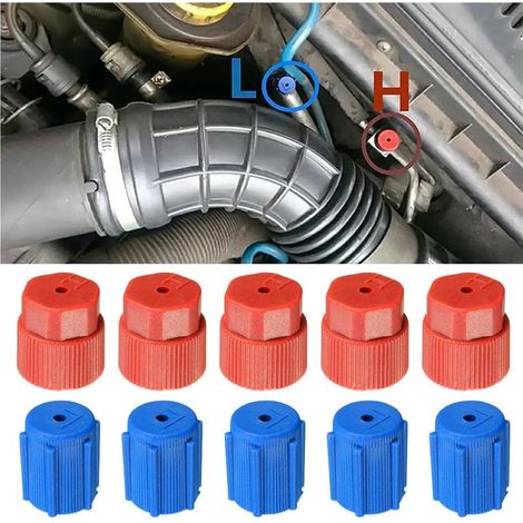 10 Pièces Climatisation De Voiture Bouchons, Haute Et Basse Pression Pour Voiture De Valve De Climatiseur, Climatisation Universelle Bouchon Port Charge, Universelle Pour Climatisation Service (1/5)