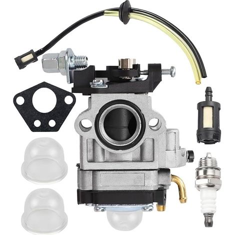 Kit Carburateur Débroussailleuse Universel 52cc 49cc 43cc - Carbu Moteur avec Joint Tuyau Bougie et Filtre à Essence pour Tondeuse Taille-Haie Tronçonneuse (1/4)