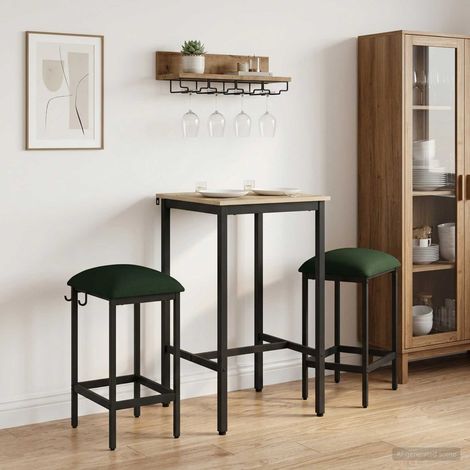 vidaXL Tabouret de bar 2 pc Vert foncé 40 x 32 x 64 cm (1/5)