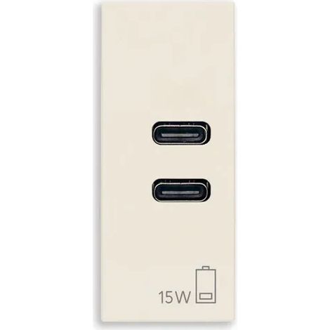VIMAR 30292.CCC - Alimentatore USB C+C 15W 3A 5V canapa