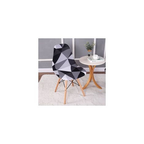 TAISHENGDA-Lot de 2 housses de chaise extensibles motif coquillage, housse de chaise moderne imprimée antidérapante et anti-poussière (1/5)