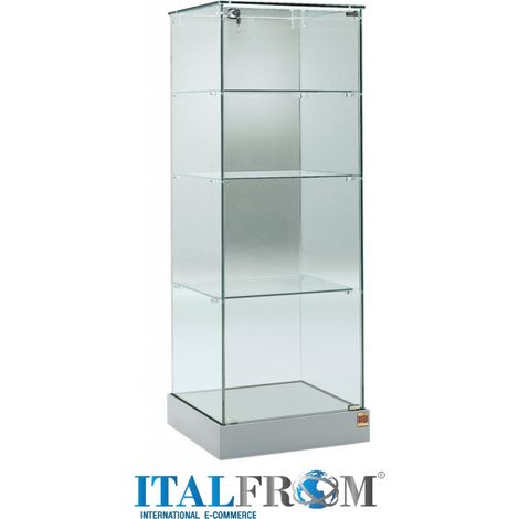 Vetrina Media L53xP46xH140 cm Cristalli Temperati Ante Battenti Made in Italy (1/2)