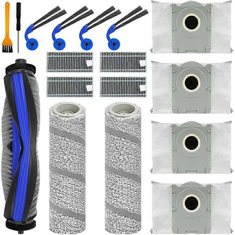 17 pièces pour ECOVACS T80S PRO / T80S robot aspirateur de rechange pièces Main latéral Brosses Rouleau brosse Filtres poussière Sacs accessoires (1/3)