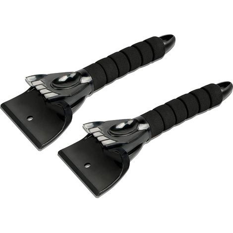 Raspador de hielo para coche, 2 piezas Raspador de hielo Raspador de parabrisas Herramienta de invierno Raspador de hielo para coche Raspador de nieve Raspador de hielo con mango antideslizante - Negr (1/5)