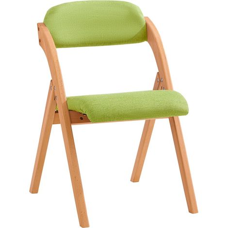 SoBuy Folding Chair Wooden Padded Folding Kitchen Dining Chair Office Chair Desk Chair,FST92-GR (1/5)