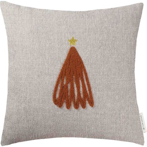 TOM TAILOR Housse de coussin décoratif WEIHNACHTSKISSEN -  38x38 cm, sable