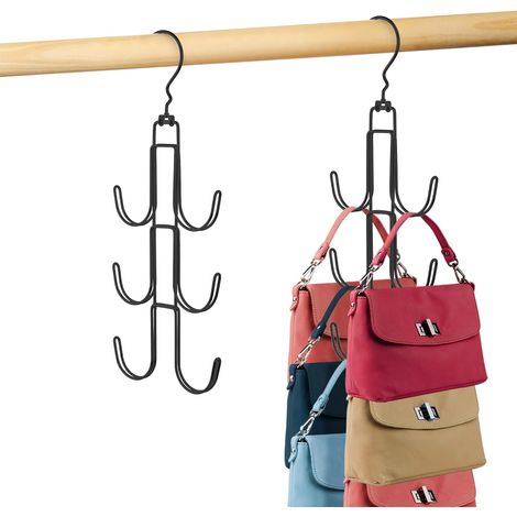 Geldbörsenaufhänger 2er-Set – Geldbörsen-Organizer aus Metall – Rucksackhalter – Organizer und Aufbewahrung – Schwarz