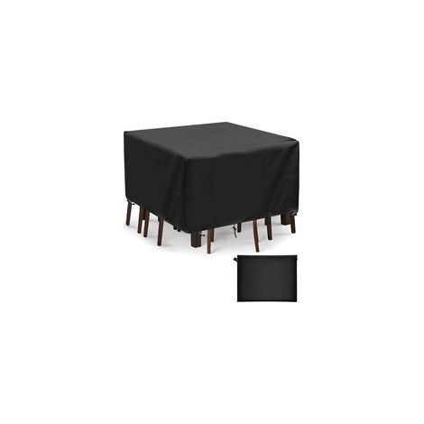 Housses Table de Jardin, 420D Oxford Carre Housse Salon de Jardin Imperméable, Résistance au Vent, Bache Protection Carre Table Jardin Exterieur, 200 x 200 x 90 cm (1/4)