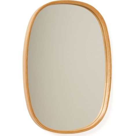 Spiegel Piansano, oval, Wandmodell, Rahmenfarbe transparent, 38x55h cm, Eichenbraun
