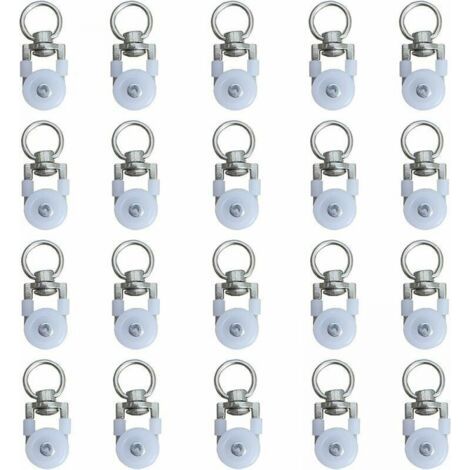20pcs Rouleaux de Rail de Rideaux,Rouleaux de Rail,Rouleaux de Tringle à Rideaux GlissièRes,Poulie Silencieuse,Rail de Rideaux FenêTre Double Rail Rouleau,pour Rails de Rideau de Windows (1/4)
