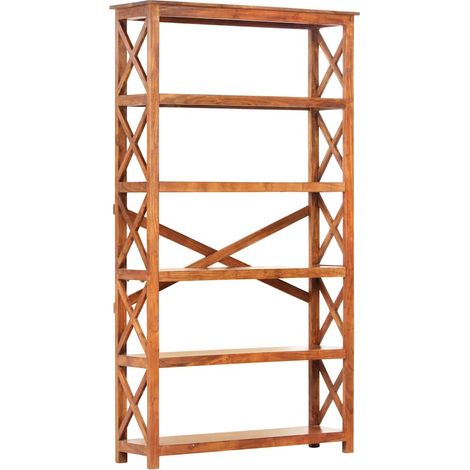 Bibliothèque Étagère de Rangement - pour Bureau Salon Chambre Cuisine 100x30x180 cm Bois massif d'acacia BV768368 - BonneVie (1/5)