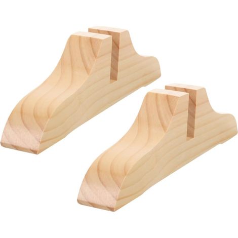 Base de Séparation en Bois Beige, Lot de 2 Pieds Robustes et Faciles à Installer pour Séparateurs de Pièce Debout, Bureau ou Hôtel (1/5)