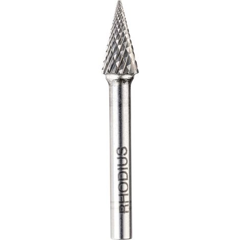 Fraise carbure Rhodius PRO, norme de fraise carbure M (SKM), cône pointu, 9,6 x 16,0 x 6,0 x 64 mm (1/2)