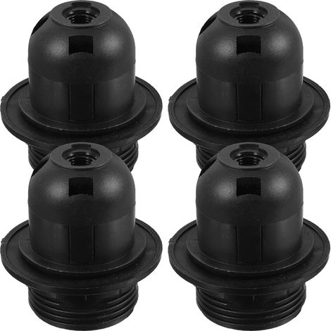 Pack de 4 Douilles pour Lampe E27 en Plastique Noir, Support Éclairage DIY pour Lampes Incandescentes et Lustres, Style Rétro Industriel Classique (1/5)