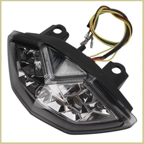 Cocosity Feu arrière de moto Feu arrière LED pour motos, étanche IP67, haute luminosité, clignotant de moto repetiteur Noir fumé (1/4)