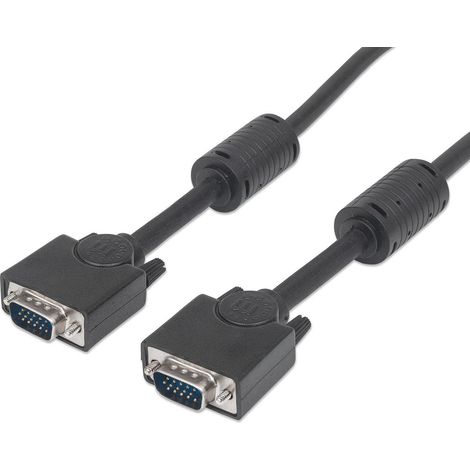 Cavo Monitor VGA Manhattan da 30 metri con ferrite, Nero, con connettori Maschio/Maschio (1/5)