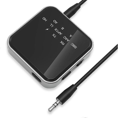 Émetteur-récepteur Bluetooth 5.2 (mode TX/RX, LL) Adaptateur audio sans fil AAC, compatible avec les systèmes audio TV de voiture. (1/5)