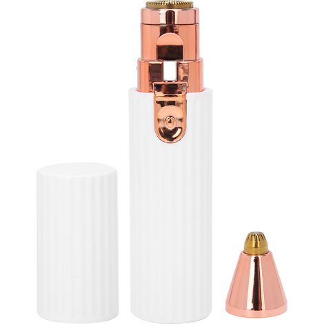 Épilation Visage 2-en-1 Mini Rasoir Électrique Sourcils Lèvres Joues Poils Duvet, Outil de Rasage Femme, Tondeuse de Précision, Rechargeable, Argent, Lot de 1 (1/5)