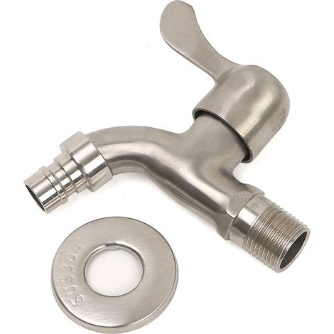 Plaque blanche moulée avec précision en acier inoxydable 304, robinet de machine à laver renforcé, 10 cm
