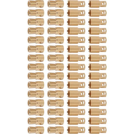 Connecteurs Banane 30 Paires Fiches Douilles Mâle Femelle Dorés Or pour Batterie RC Bricolage Industrie (1/5)