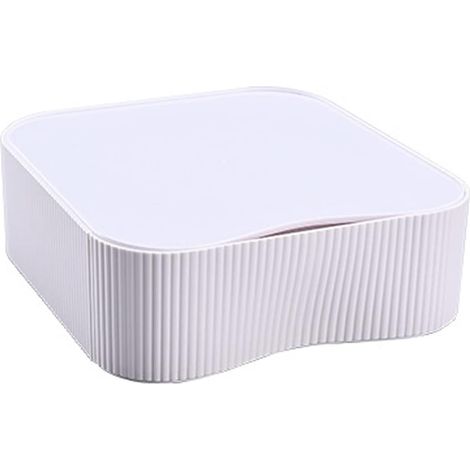 Stapelbare und flexible Besteckbox, Aufbewahrungsbox für den Schreibtisch, Schmuck- und Kosmetikbox, 23 x 22 x 8 cm, weiß
