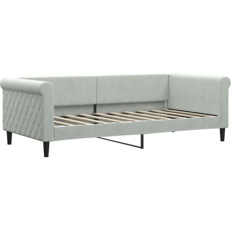 Day Bed without Mattress Light Grey 90x190 cm Single Velvet vidaXL