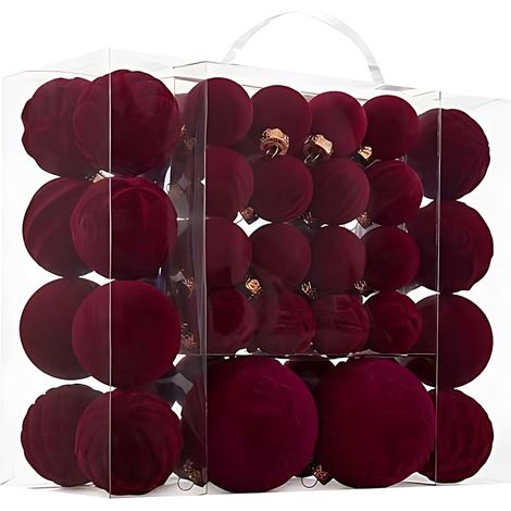 Boule De Noel - Boules De Noël En Plastique Flocées - Décoration Arbre De Noël - 46 Pièces - Brun (1/5)