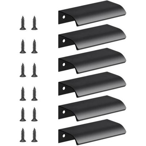 Poignées de tiroir noires ergonomiques - design moderne, installation facile, matériau durable, adaptées à différents styles de meubles. (1/5)