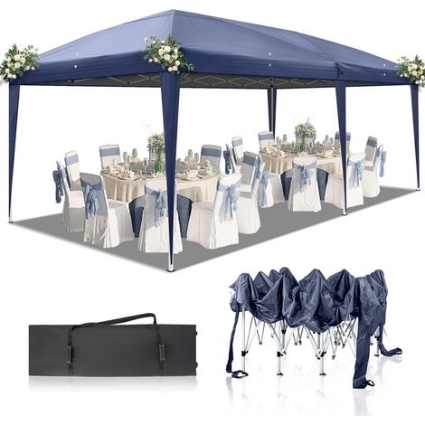Faltpavillon 3x6m Pop-Up mit UV-Schutz 50+, höhenverstellbar, blau (1/5)