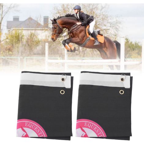 Ensemble de 2 Drapeaux Équestres Professionnels pour Dressage et Courses Hippiques - Noir Polyester Léger