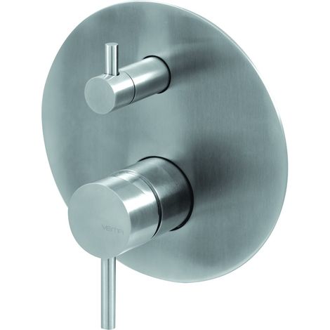 Miscelatore doccia con deviatore acciaio inox Vema TIBER STEEL V17142 Satinato