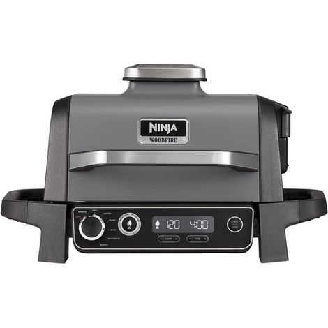 Barbecue électrique - NINJA - Woodfire - OG701EU - Grill, fumoir & air fryer - Antiadhésif - Gris et noir (1/5)