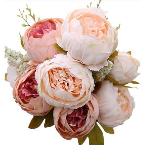 Bouquet De Fleurs De Soie De Pivoine Artificielle Vintage Décoration De Mariage À La Maison (1/4)