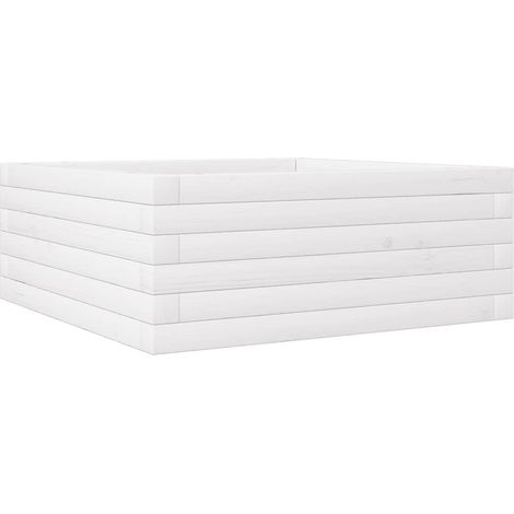 Maison Exclusive - Pflanzkübel Weiß 60x60x23 cm Massivholz Kiefer